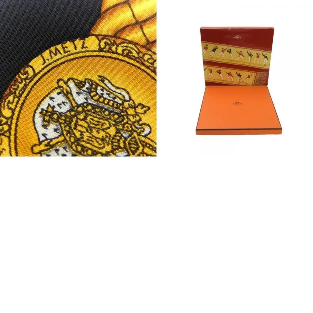 HERMES Authentic Black Silk Scarf - Picture 10 of 11